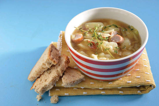 Summer Cabbage Soup And Sausages recipe