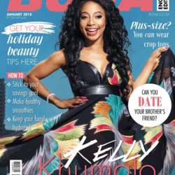 Kelly Khumalo BONA January 2018 cover