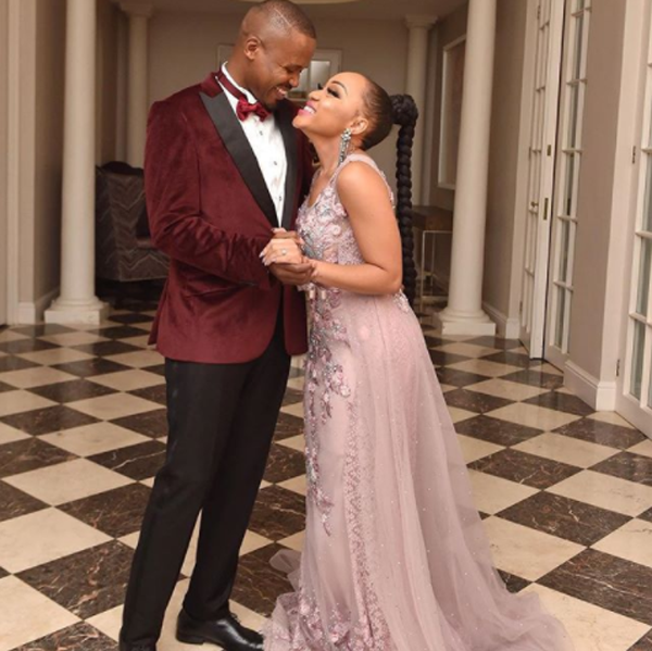 Thando Thabethe and fiancé Frans Noko Mashao