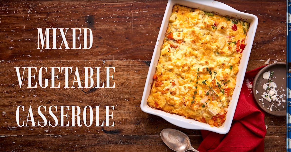 Quick and easy mixed vegetable casserole dish for a meatless recipe