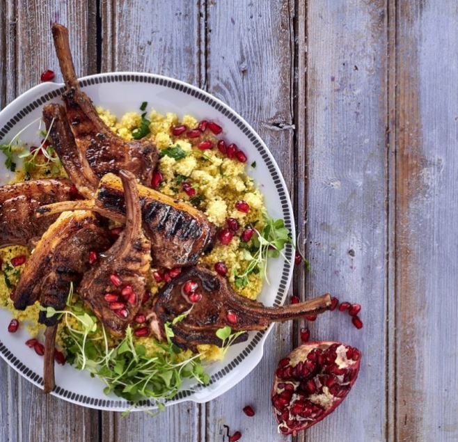Marinated lamb and couscous
