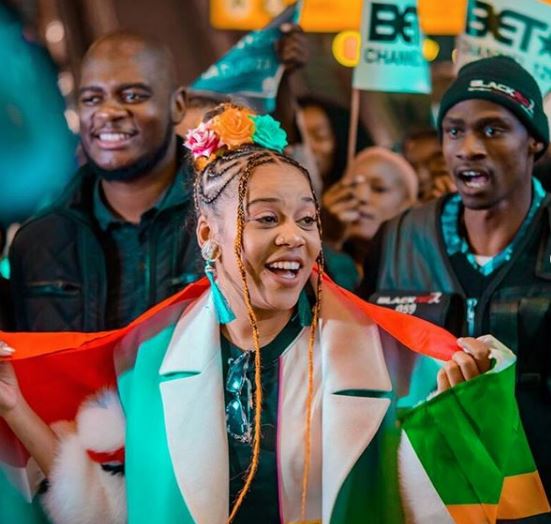 Sho Madjozi receives a warm welcome after BET win
