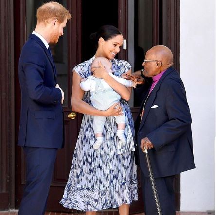 Archbishop Desmond Tutu meets baby Archie