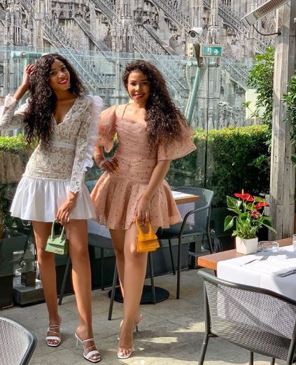 Blue and Brown Mbombo's luxurious Italian vacation