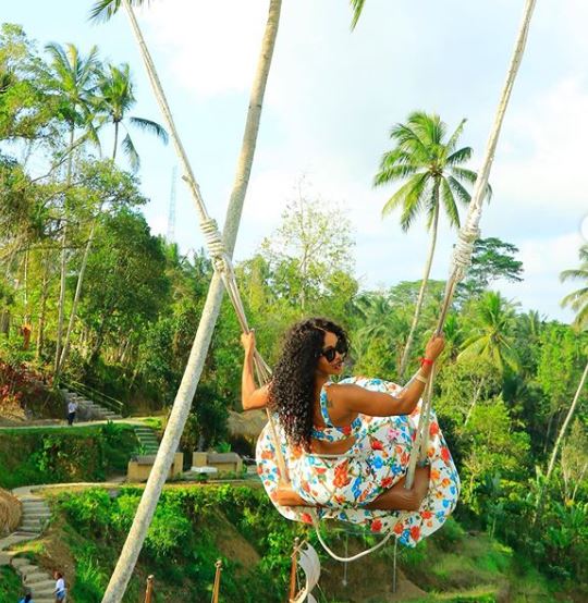 Thembi Seete vacays in beautiful Bali