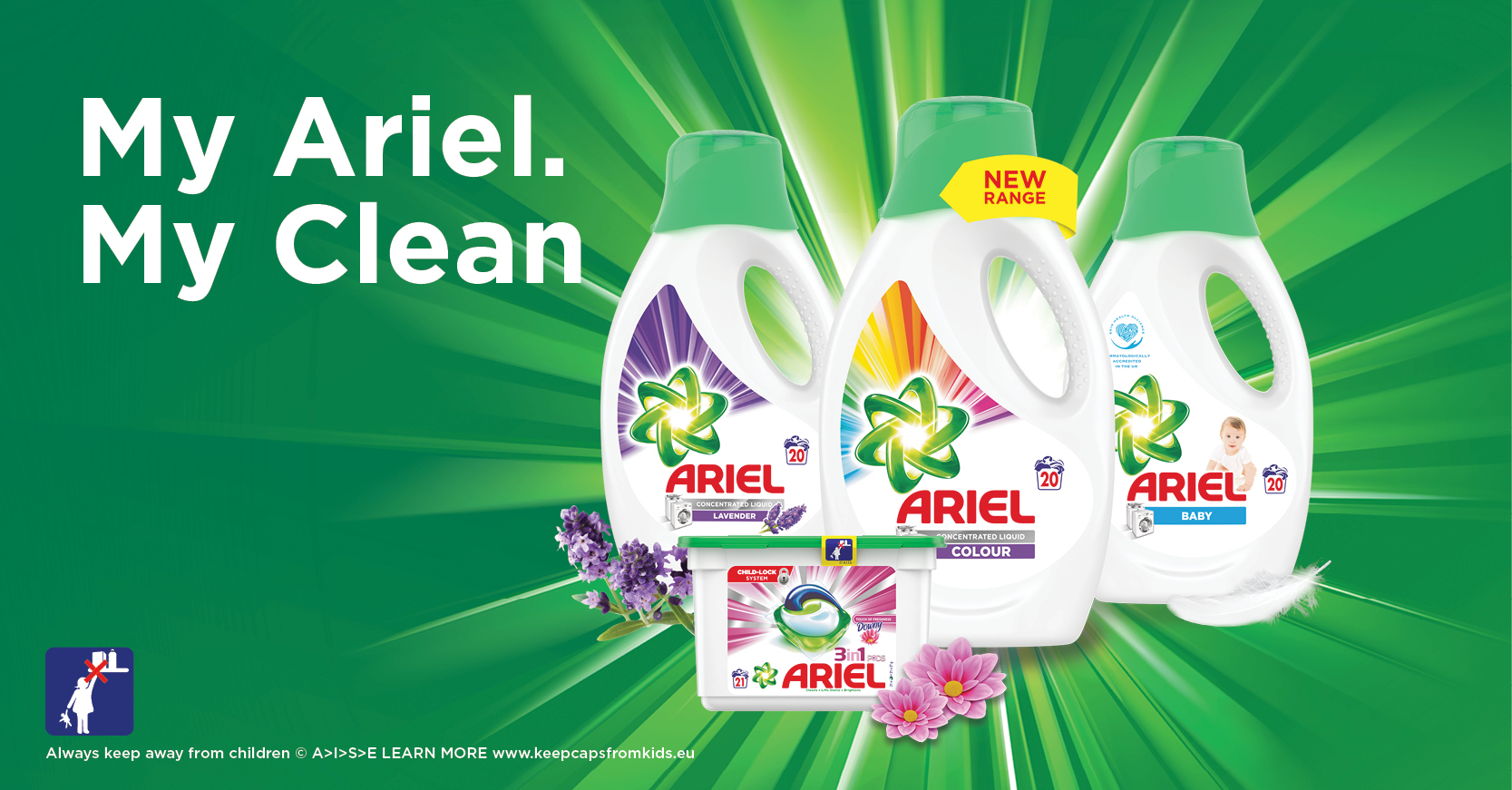 Choose your “CLEAN” with Ariel’s new range of detergents designed to cater for your laundry needs