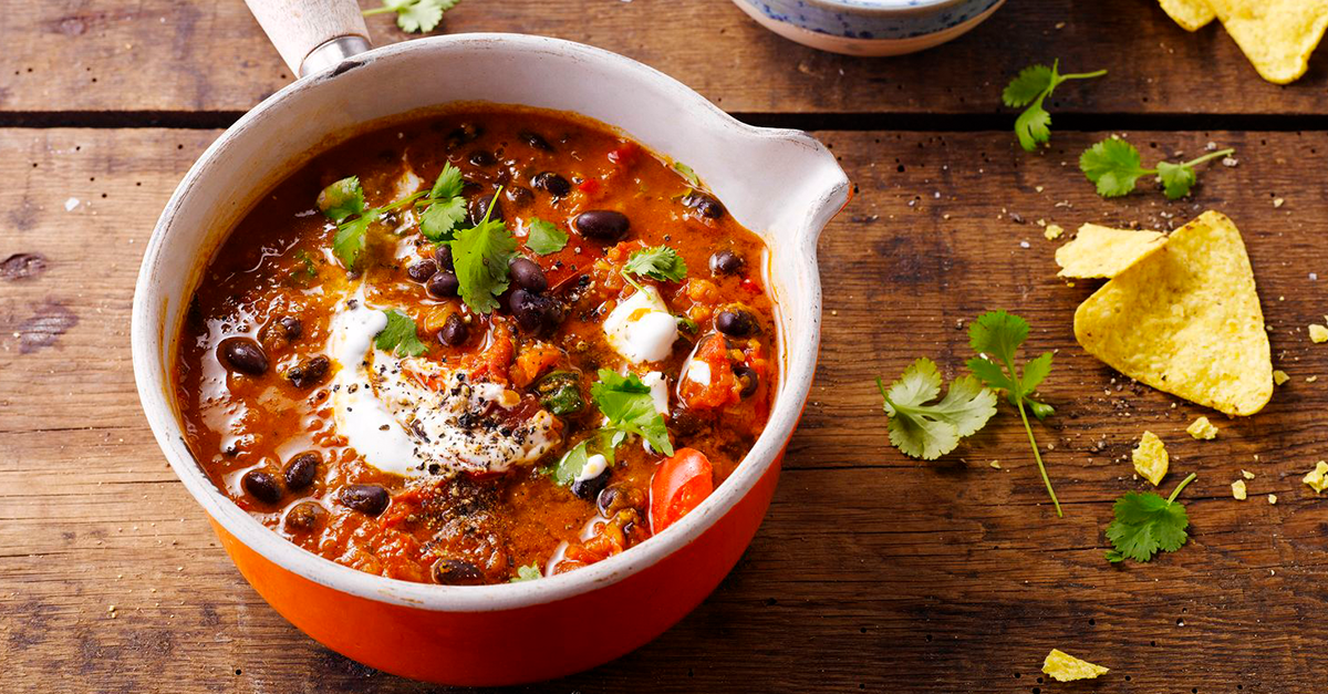 Relish the variety of flavours with some spicy chipotle bean chilli