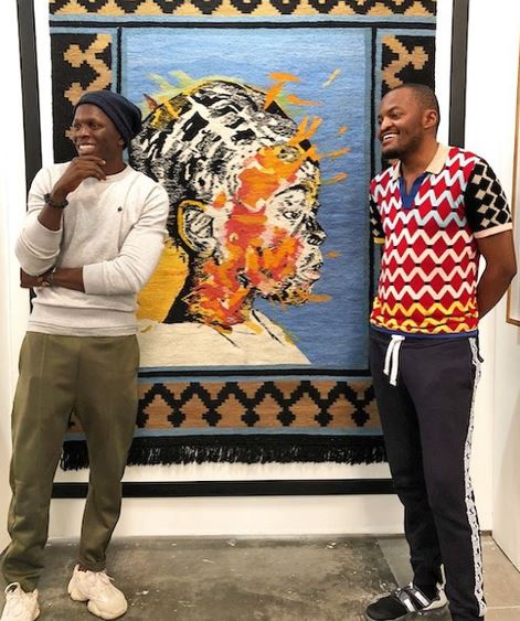 Laduma Ngxokolo and Nelson Makamo donate their first-ever collab tapestry piece to charity
