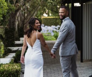 wife walking in floral slit dress, husband teasing wife outfit church, South African viral video couple, Bona Magazine