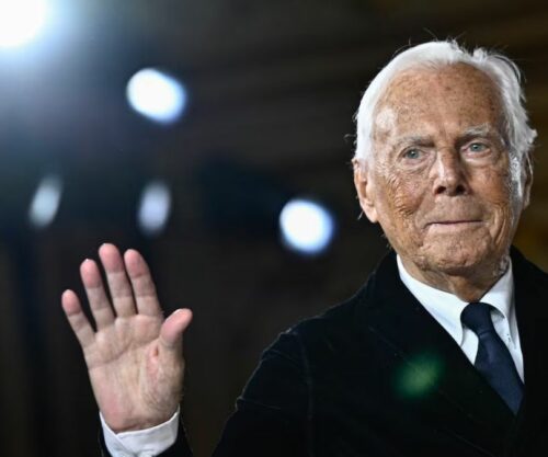 Giorgio Armani at fashion show, Italian designer legacy, Armani suit Hollywood stars, Milan fashion tribute, Armani funeral details, Bona Magazine