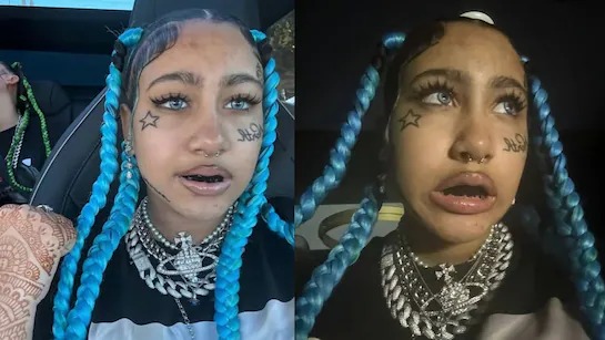 North West turquoise hair outfit, Shamiso Mosaka facial jewellery comparison, South African influencer style, Bona Magazine