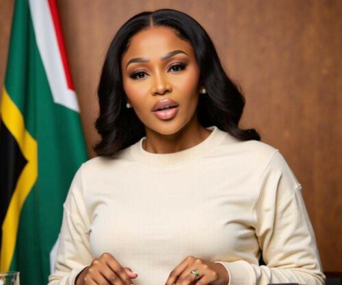 Tebogo Thobejane speaking at event, gender based violence awareness campaign South Africa, Mamelodi community vigil for cousins shooting, Bona Magazine