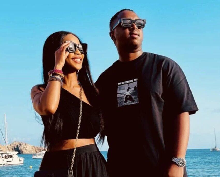 Bona Magazine Alt text set 1: DJ Shimza and Athi Geleba couple portrait, Athi Geleba red roses bouquet 2025, DJ Shimza Johannesburg studio