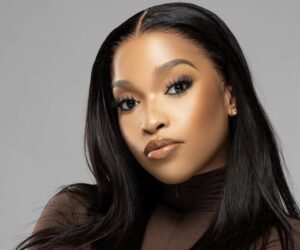 Cindy Mahlangu acting scene South African Netflix series, lead actress Cindy Mahlangu in dramatic moment, Johannesburg influencer drama television show, Bona Magazine