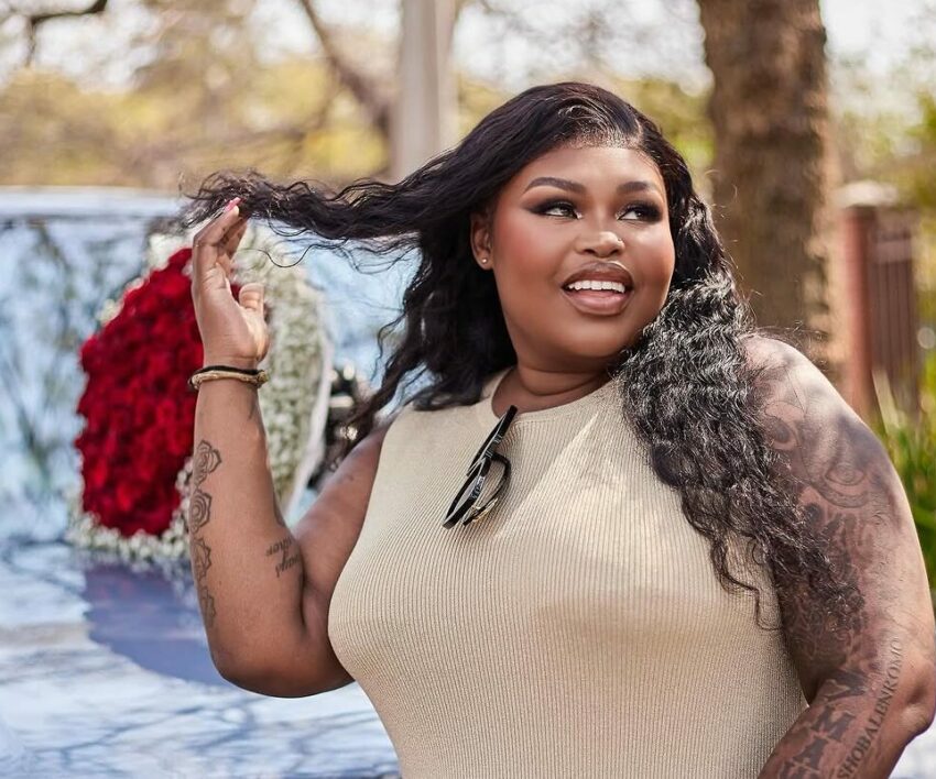 Bona Magazine, image of sangoma Gogo Maweni smiling, image of man compared to Gogo Maweni viral, screenshot social media reactions to Gogo Maweni double