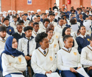 KRUGERSDORP, SOUTH AFRICA - OCTOBER 18: Matric pupils at the official National Senior Certificate (NSC) Pledge Signing Ceremony at Ahmed Timor Secondary School on October 18, 2024 in Krugersdorp, South Africa. The Matric Exam Pledge is a vital moment of commitment for the Class of 2024, marking their dedication to academic integrity, honesty, and discipline as they approach their final National Senior Certificate (NSC) exams. (Photo by Fani Mahuntsi/Gallo Images via Getty Images)