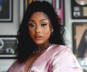 Bona Magazine, Nadia Nakai denim dress 2025, Nadia Nakai rapper close-up, South African celebrity fashion evening