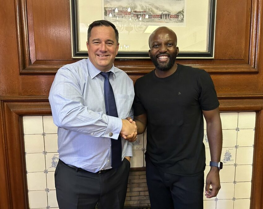 Clement Manyathela radio interview, John Steenhuisen DA leader, South African talk radio studio, political interview South Africa, media controversy SA, Radio 702 broadcast studio, South African politics discussion, Bona Magazine