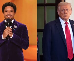 Trevor Noah Grammy Awards host, Trevor Noah on stage Grammys, Donald Trump public reaction news, Trevor Noah social media post, celebrity political comedy moment, Bona Magazine