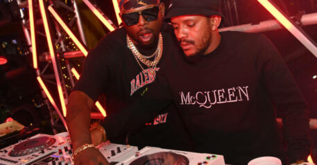 JOHANNESBURG, SOUTH AFRICA - OCTOBER 26: Dj Maphorisa & Kabza De Small at YFM Big Announcement on October 26, 2021 in Johannesburg, South Africa. YFM is a Youth radio station , which is formatted to mostly play urban music genres such as Kwaito, Hip Hop, and R&B along with a minority of its airtime being dedicated to talk shows. (Photo by Oupa Bopape/Gallo Images via Getty Images)