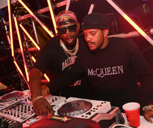 JOHANNESBURG, SOUTH AFRICA - OCTOBER 26: Dj Maphorisa & Kabza De Small at YFM Big Announcement on October 26, 2021 in Johannesburg, South Africa. YFM is a Youth radio station , which is formatted to mostly play urban music genres such as Kwaito, Hip Hop, and R&B along with a minority of its airtime being dedicated to talk shows. (Photo by Oupa Bopape/Gallo Images via Getty Images)