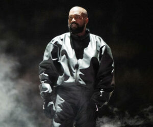 INGLEWOOD, CALIFORNIA - MARCH 14: Rapper Kanye West performs onstage during the "Vultures 1" playback concert during Rolling Loud 2024 at Hollywood Park Grounds on March 14, 2024 in Inglewood, California. (Photo by Scott Dudelson/Getty Images)