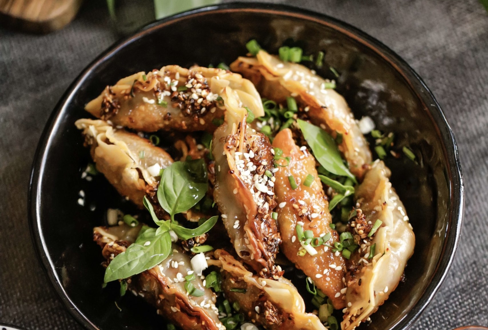 Pork chilli oil dumplings