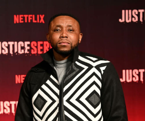 JOHANNESBURG, SOUTH AFRICA - JULY 28: Sdumo Mtshali at Justice Served Premiere on July 28, 2022 in Johannesburg, South Africa. The six-episode series is centred around oppression, equality, racism, justice, and crime.(Photo by Oupa Bopape/Gallo Images via Getty Images)