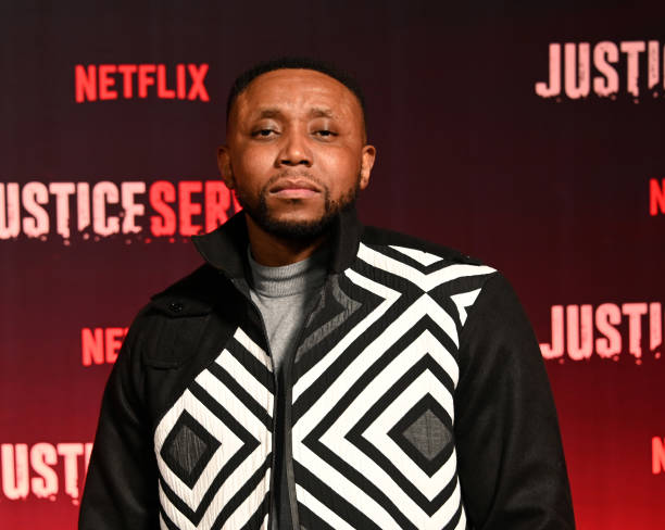 JOHANNESBURG, SOUTH AFRICA - JULY 28: Sdumo Mtshali at Justice Served Premiere on July 28, 2022 in Johannesburg, South Africa. The six-episode series is centred around oppression, equality, racism, justice, and crime.(Photo by Oupa Bopape/Gallo Images via Getty Images)