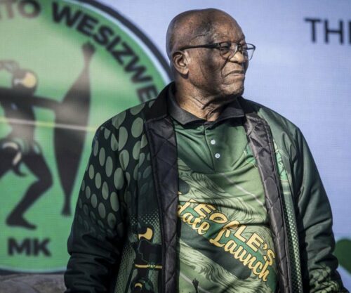 Jacob Zuma took a fall at a youth rally.