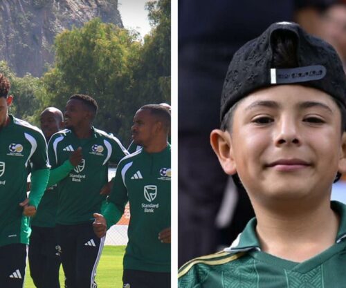 A Mexican fan waited to see Bafana Bafana.