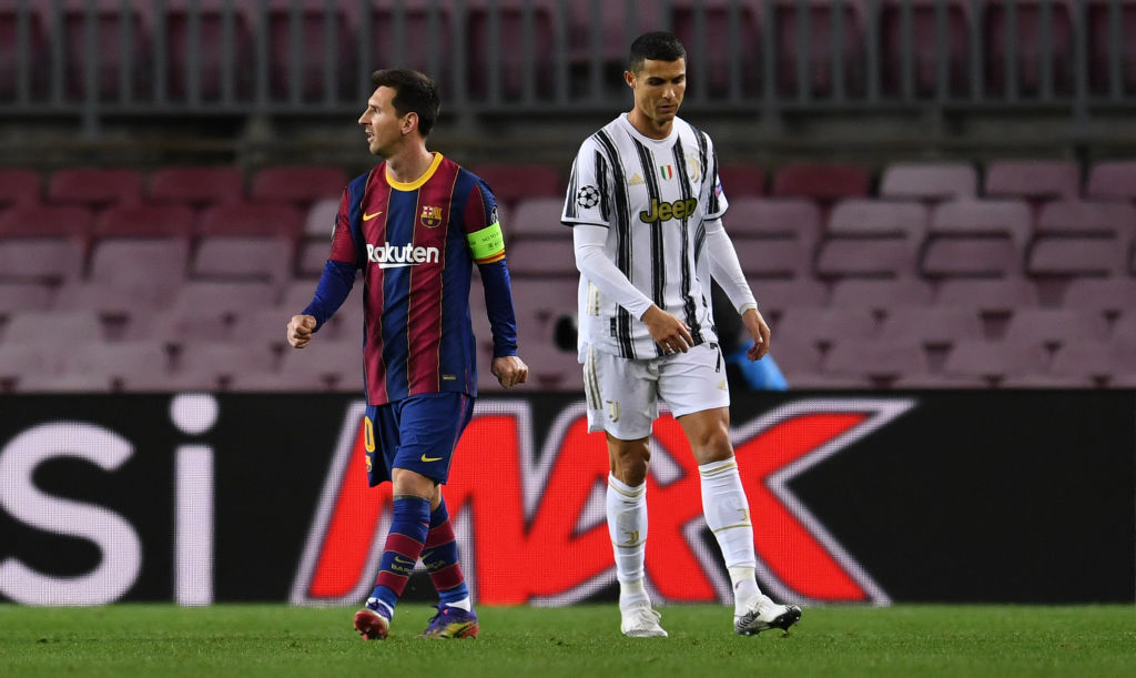 Lionel Messi and Cristiano Ronaldo during their long-running soccer rivalry