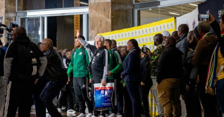 Bafana Bafana landed at OR Tambo International Airport.