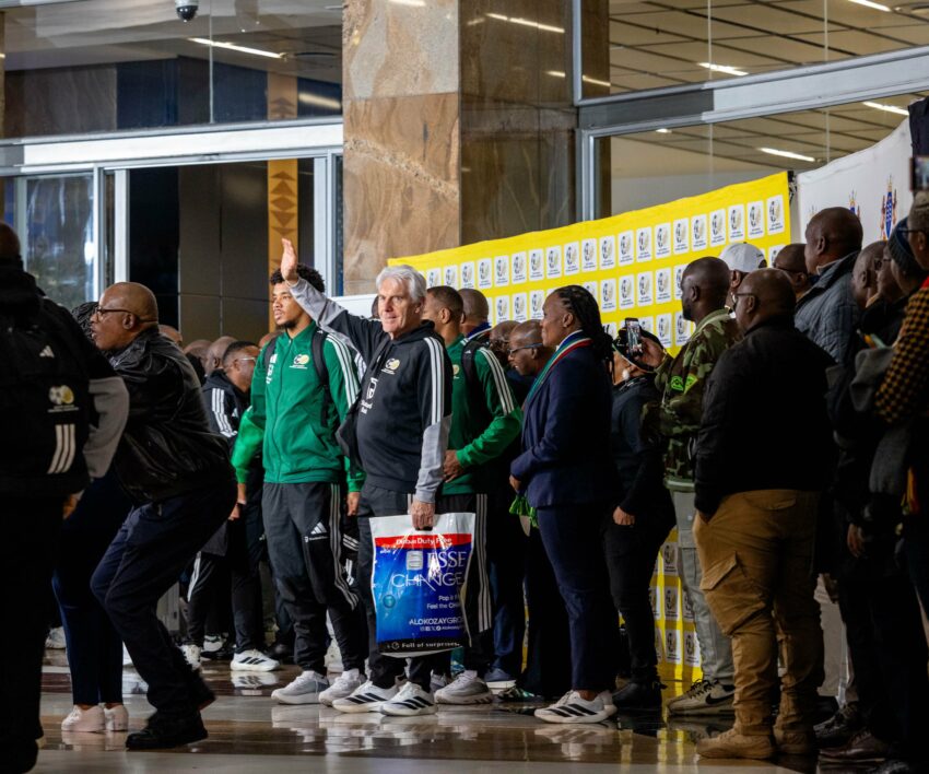 Bafana Bafana landed at OR Tambo International Airport.