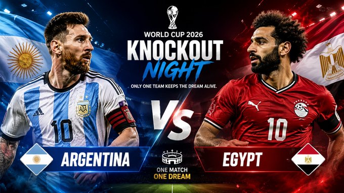 Egypt takes on Argentina.